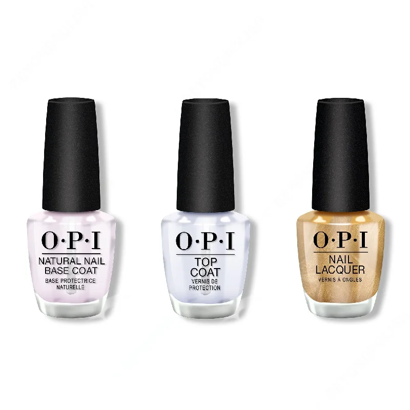 nail polish bottle peach-OPI - Nail Lacquer Combo - Base, Top & Sleigh Bells Bling