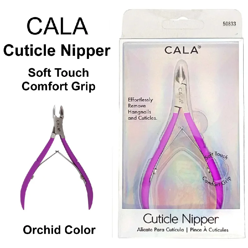 nail repair with pumpkin seed oil-Cala Cuticle Nipper,  Orchid Soft Touch (50833)