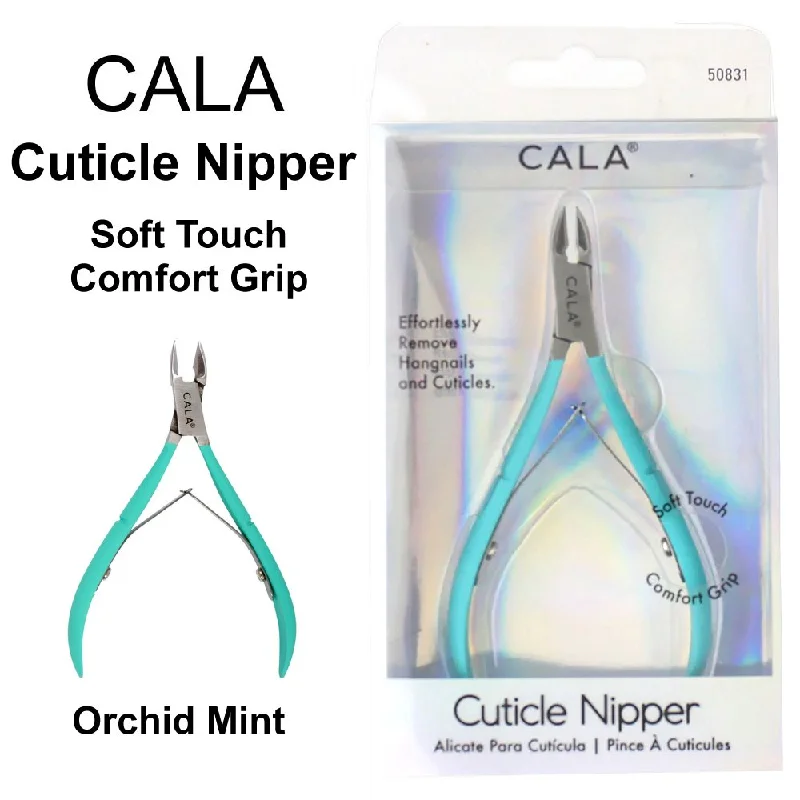 nail repair with moringa oil-Cala Cuticle Nipper, Mint Soft Touch (50831)