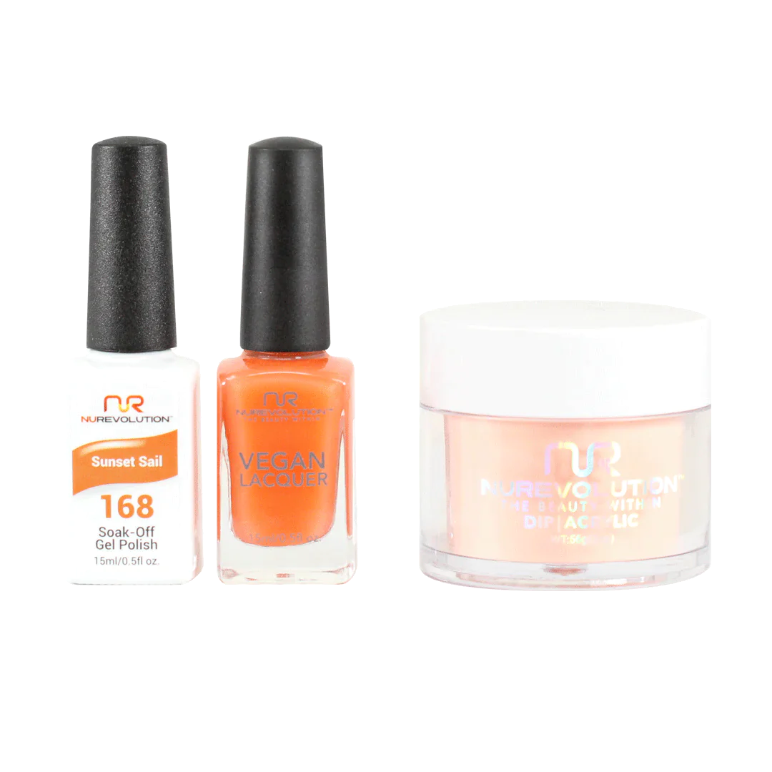 nail polish parchment letter-NuRevolution Trio set 168 Sunset Sail