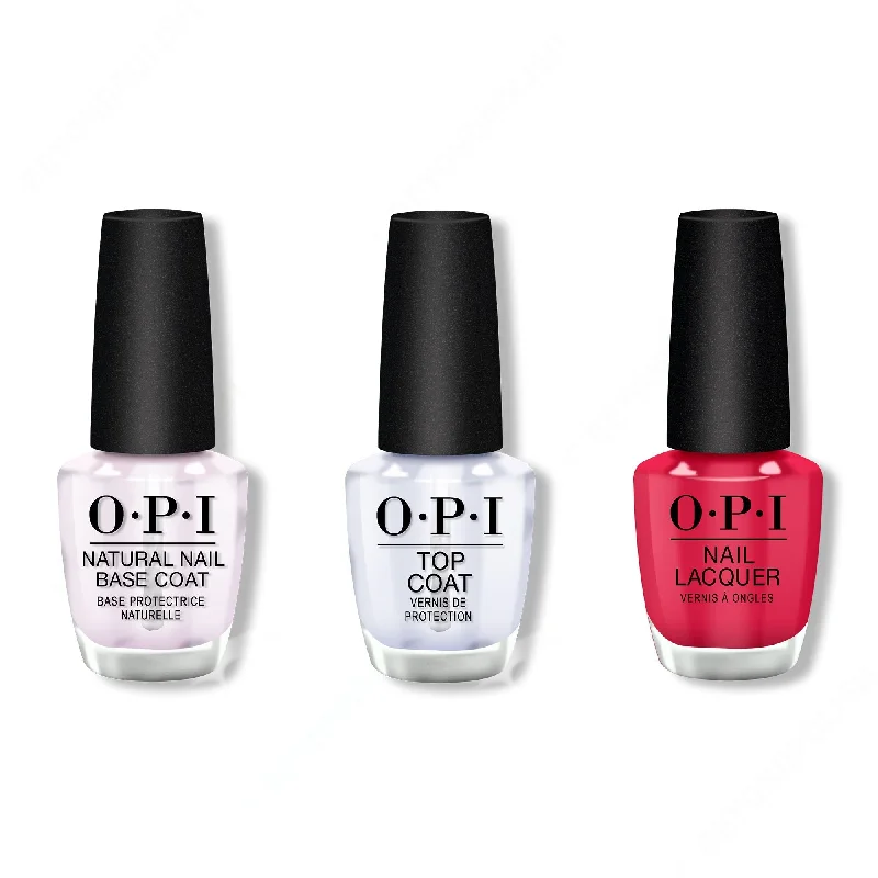 nail polish cherry moor-OPI - Nail Lacquer Combo - Base, Top & Red-veal Your Truth