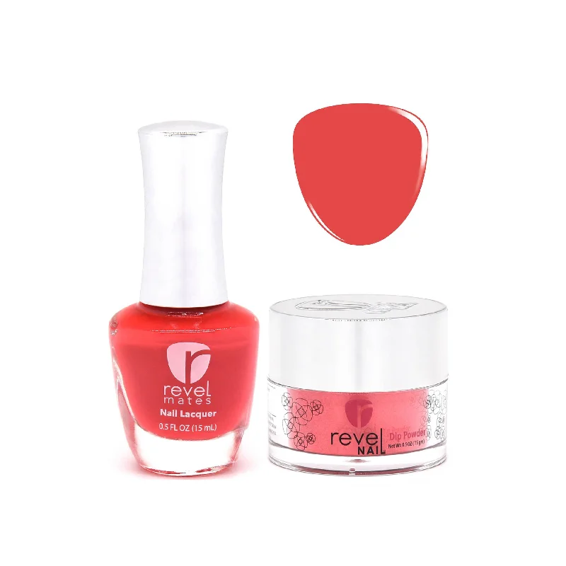 nail repair for nail repair resilience improvements-D348 Brave Red Crème Nail Polish + Dip Powder Set