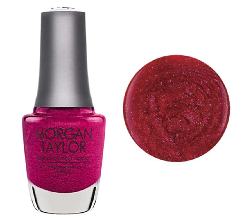 nail polish root joist-Morgan Taylor Lacquer Nail Polish - High Voltage Pink With Fuchsia And Silver Glitter - 15ML