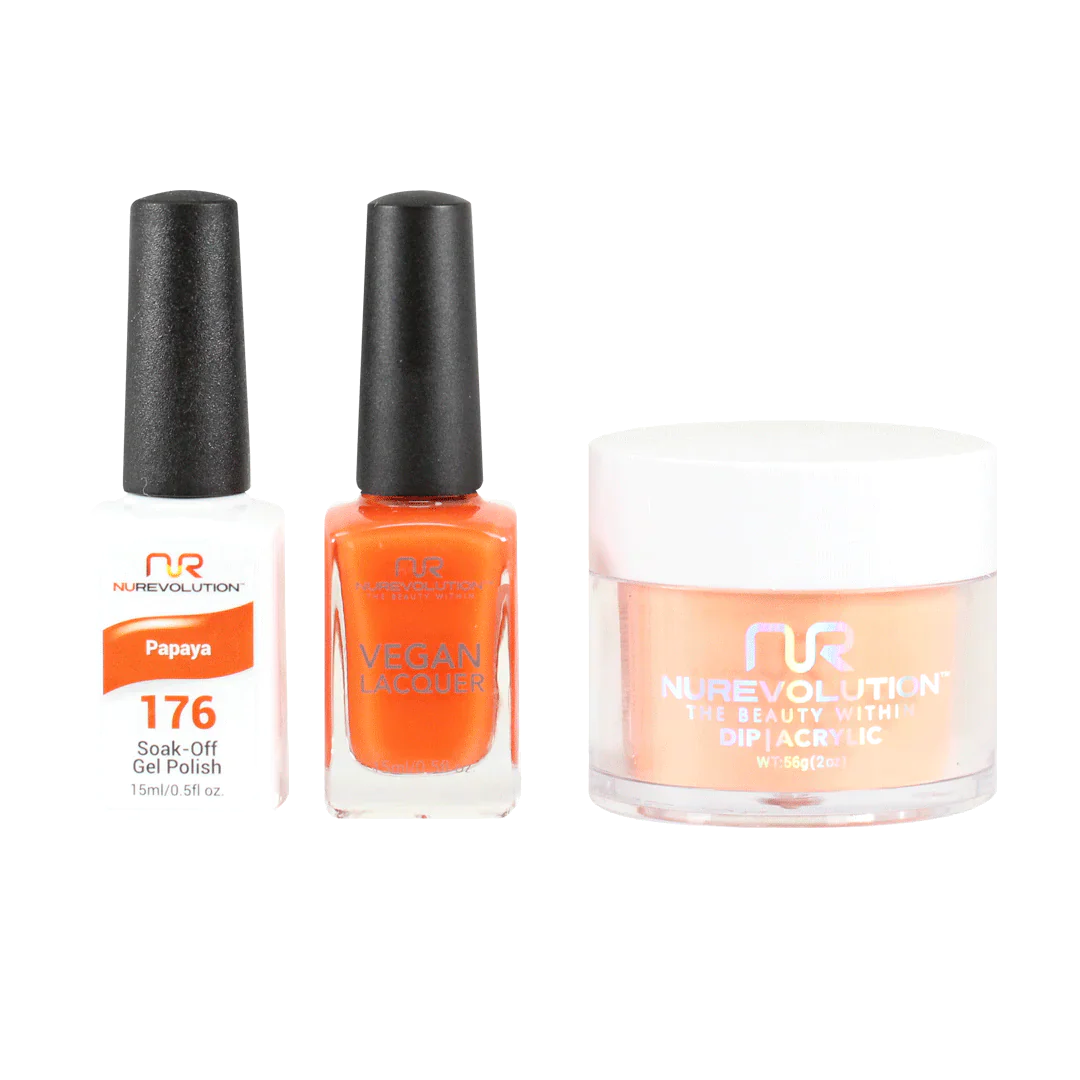 nail polish paper atlas-NuRevolution Trio set 176 Papaya