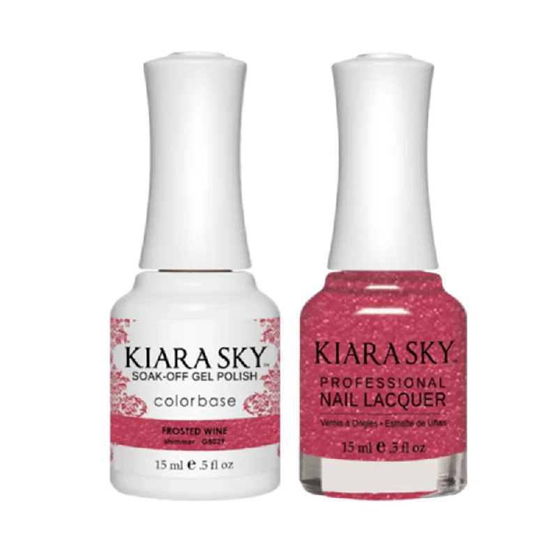 nail polish dew snow-Kiara Sky Gel Nail Polish Duo - All-In-One - 5029 FROSTED WINE