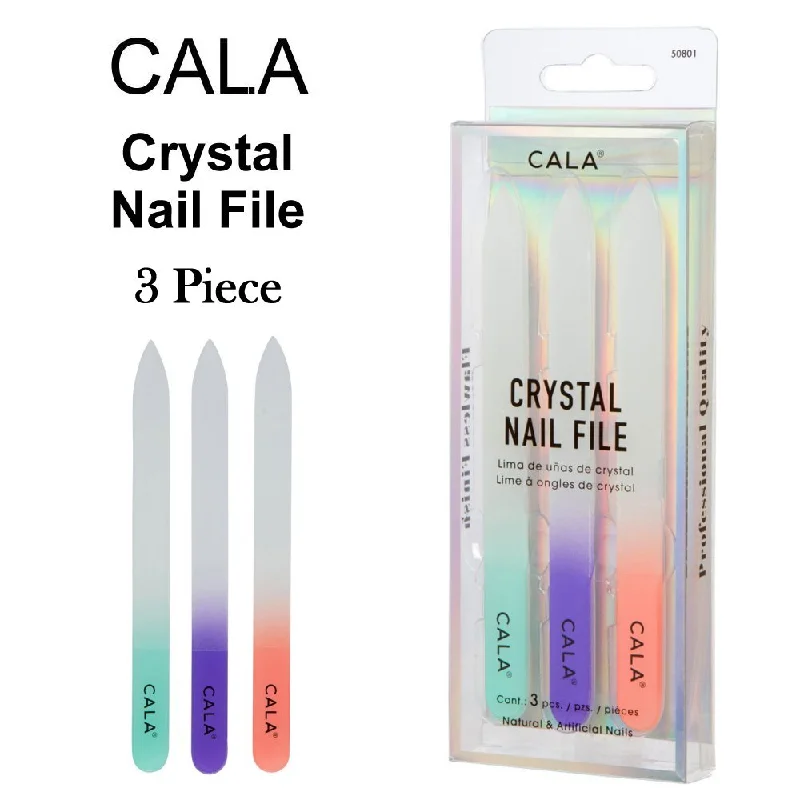 nail repair with prickly pear oil-Cala Nail File, Crystal 3 Pieces (50801)