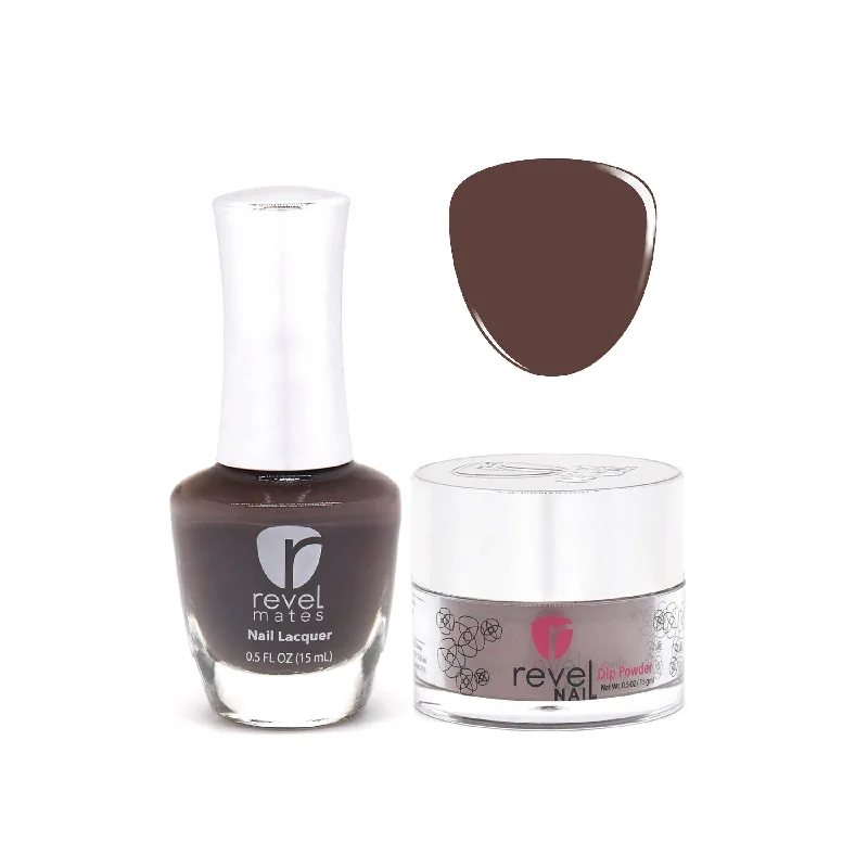 nail repair with galbanum oil-D336 Coco Brown Crème Nail Polish + Dip Powder Set