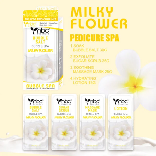 nail repair with pteracantha oil-NBC Bubble Spa Milky Flower  50 pcs./case, 90 cases/pallet