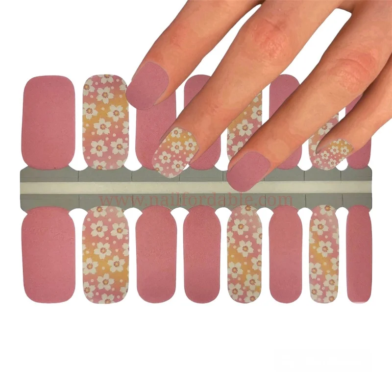 nail repair for nail repair toughness tips-White little flowers