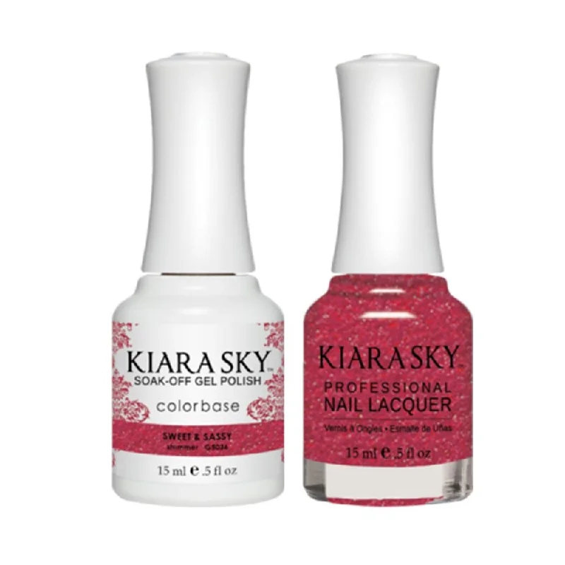 nail polish stencil frame-Kiara Sky Gel Nail Polish Duo - All-In-One - 5036 SWEET & SASSY