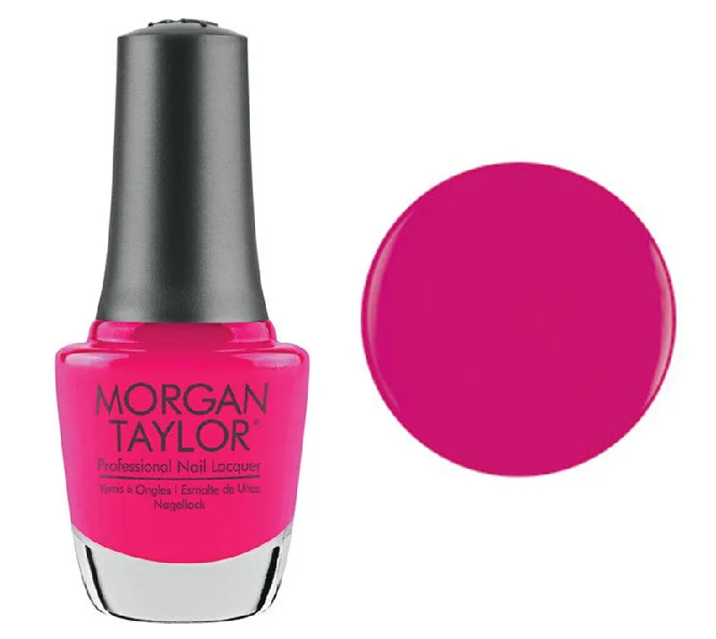 nail polish drain sponge-Morgan Taylor Lacquer Nail Polish - Pop-Arazzi Pose - Hot Pink Neon Creme - 15ML