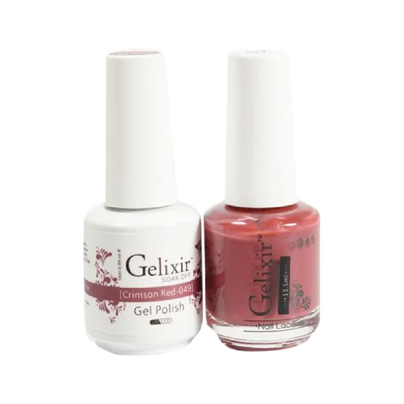 nail polish barrel pitcher-Gelixir Gel Nail Polish Duo - 049 - Crimson Red