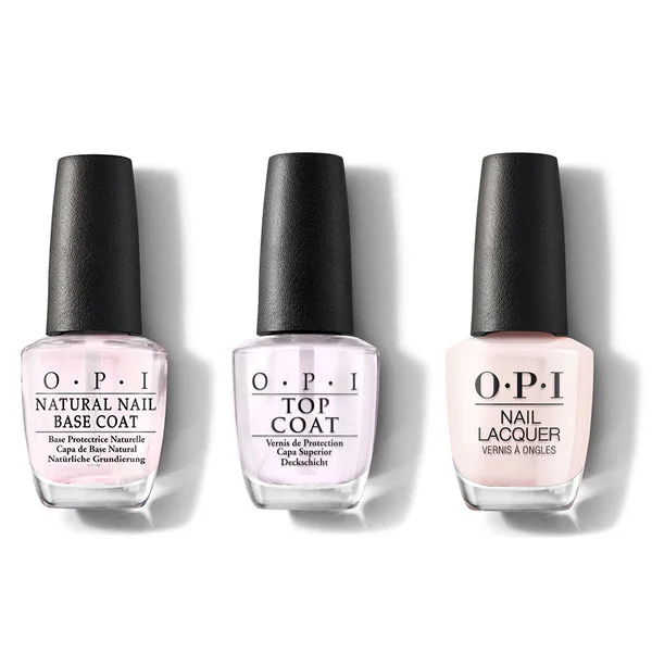 nail polish fjord levee-OPI - Nail Lacquer Combo - Base, Top & Pink In Bio