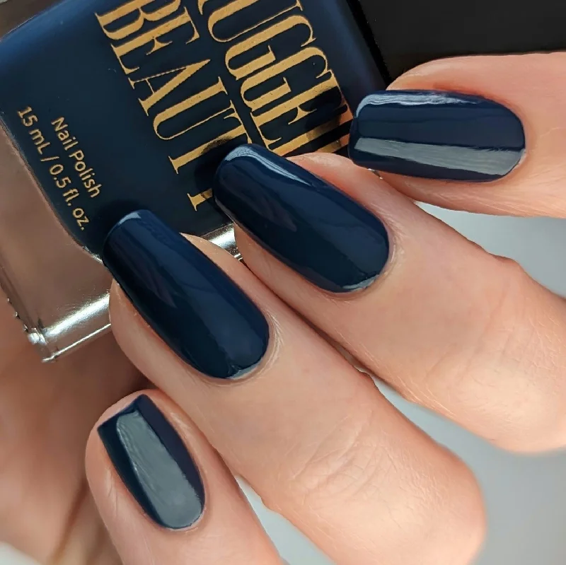 nail polish shade palette-Denim Jeans Blue Nail Polish