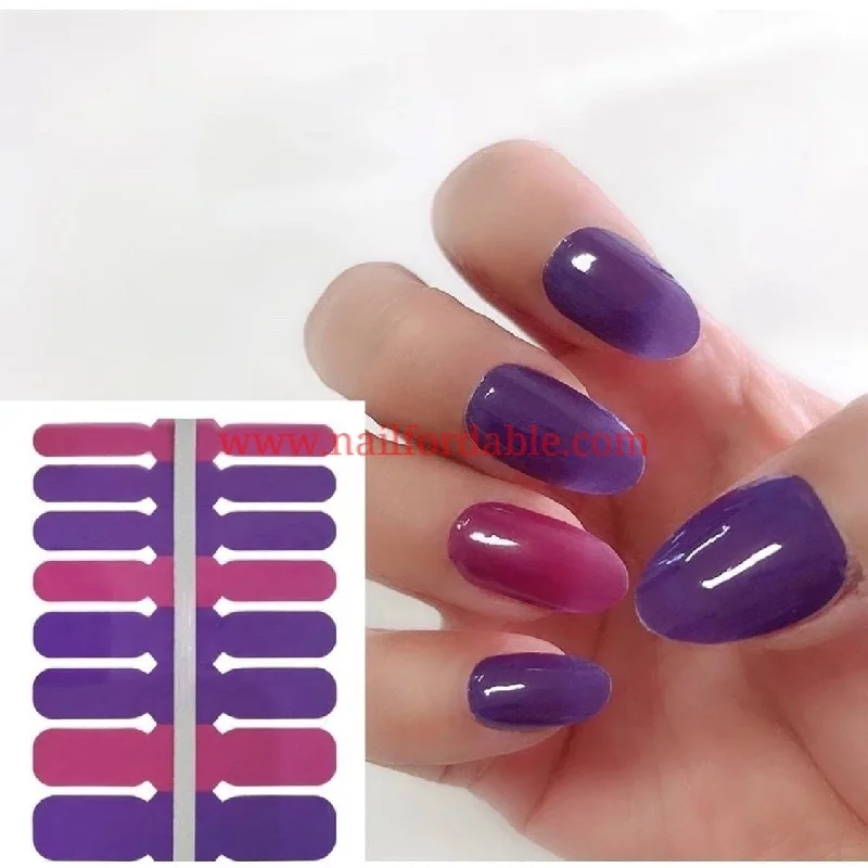 nail repair with frankincense oil-Purple and pink (Crystal Wraps)