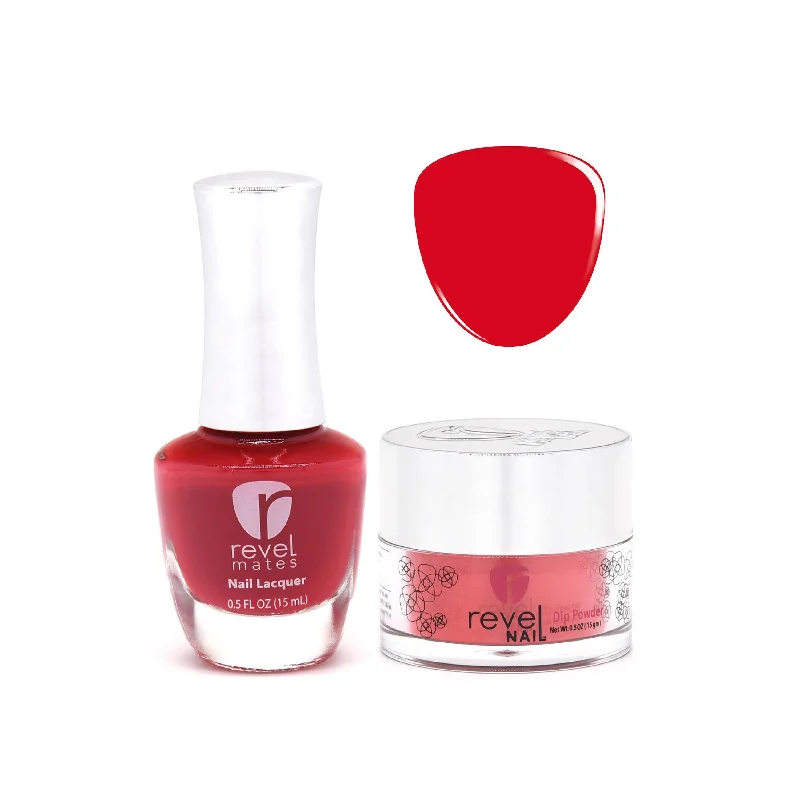 nail repair with manuka oil-D345 Mya Red Crème Nail Polish + Dip Powder Set