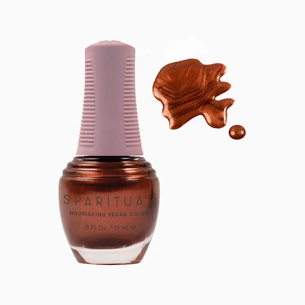 nail polish grind wrench-SpaRitual Nourishing Lacquer Polish - Glowing Gratitude - Bronze Shimmer - 15ML