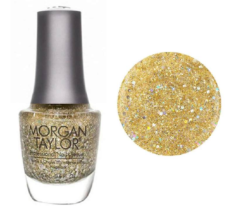 nail polish lathe basement-Morgan Taylor Lacquer Nail Polish - Grand Jewels Gold Holographic Glitter - 15ML