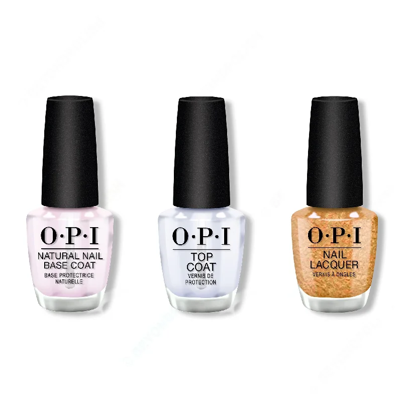 nail polish fen gulf-OPI - Nail Lacquer Combo - Base, Top & Five Golden Flings