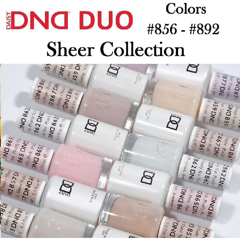 nail polish wave stream-DND (856-896) Gel Polish & Nail Lacquer Duos "Sheer Collection"