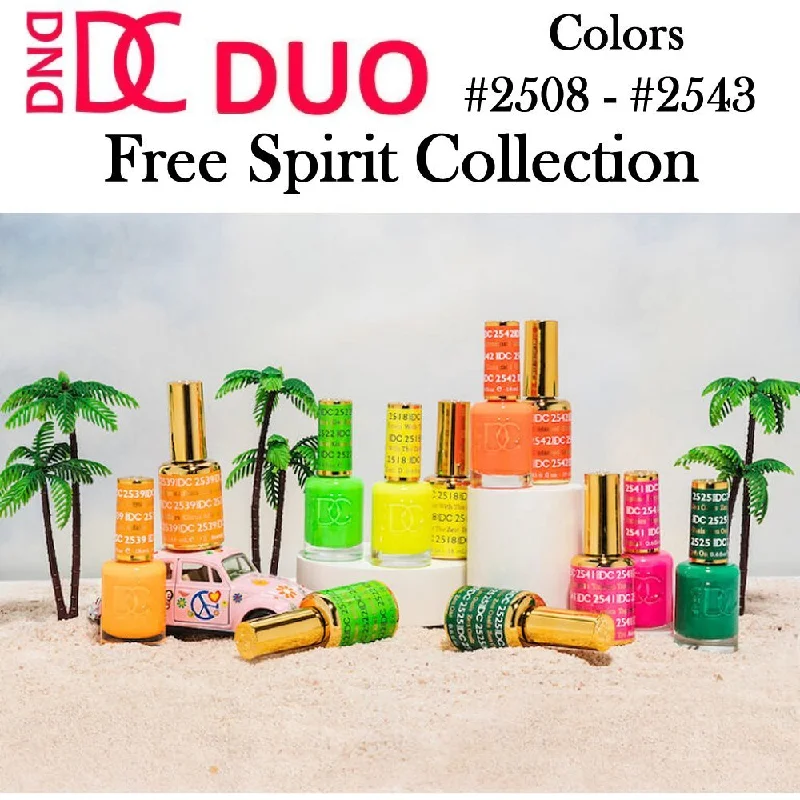 nail polish spring pool-DND DC (2508-2543) Gel Polish & Nail Lacquer Duos "Free Spirit Collection"