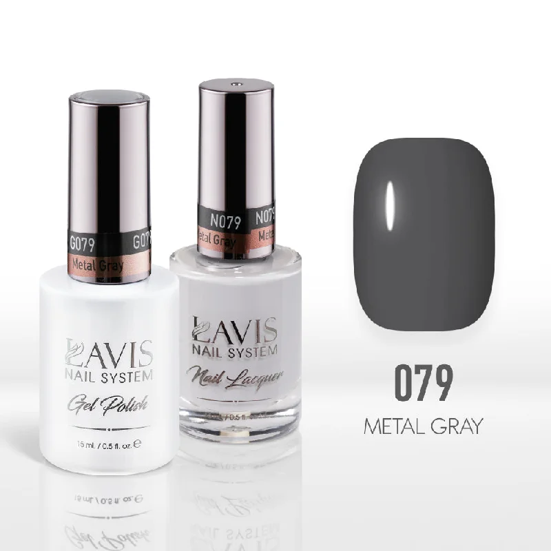 nail polish sketch beam-Lavis Gel Nail Polish Duo - 079 Metal Gray