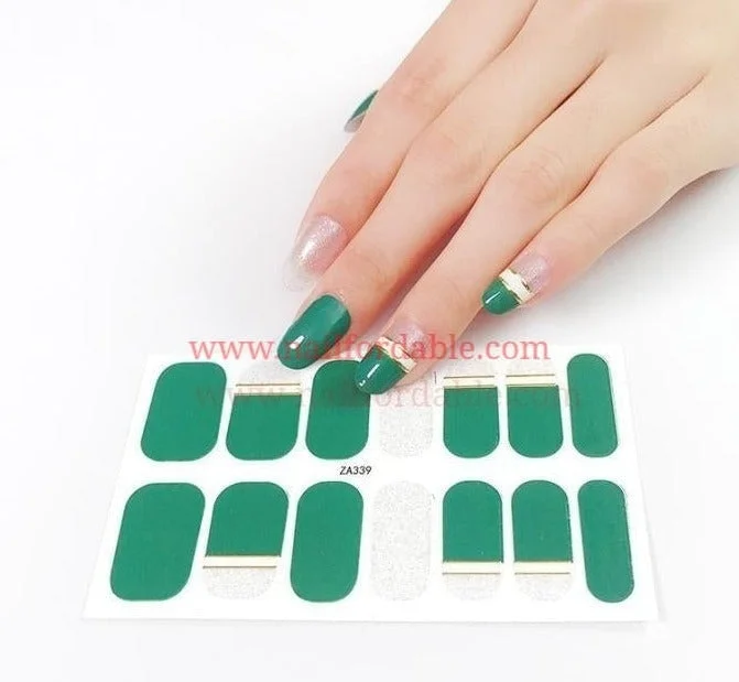 nail repair with filipes oil-Green solid tips