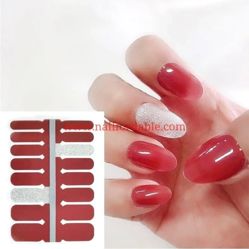 nail repair with kiwi seed oil-Red Brownish (Crystal Wraps)