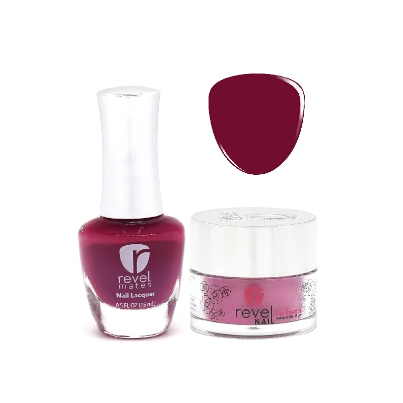 nail repair for nail repair thickness breakthroughs-D338 Cabernet Red Crème Nail Polish + Dip Powder Set