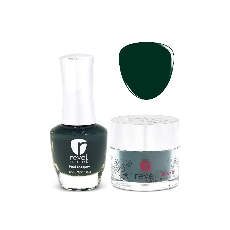 nail repair for nail repair strength discoveries-D339 Pine Green Crème Nail Polish + Dip Powder Set