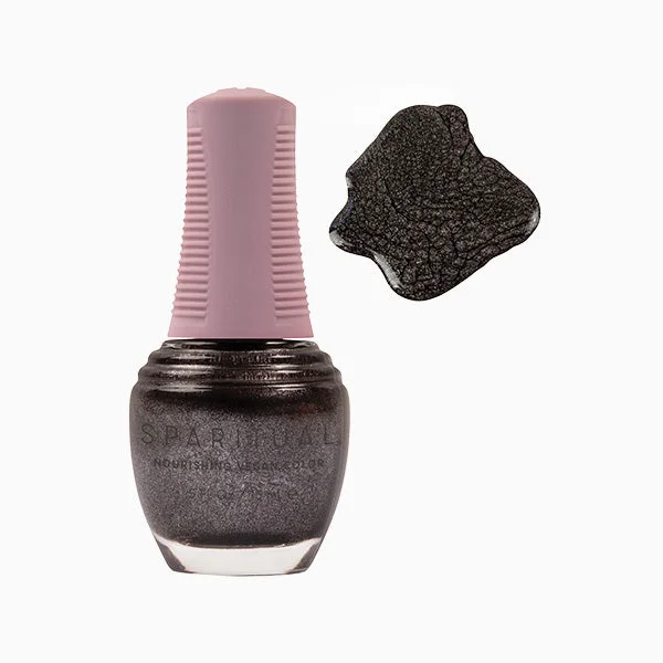 nail polish soot light-SpaRitual Nourishing Lacquer Polish - Metaphorical Muse - Warm Grey Shimmer - 15ML