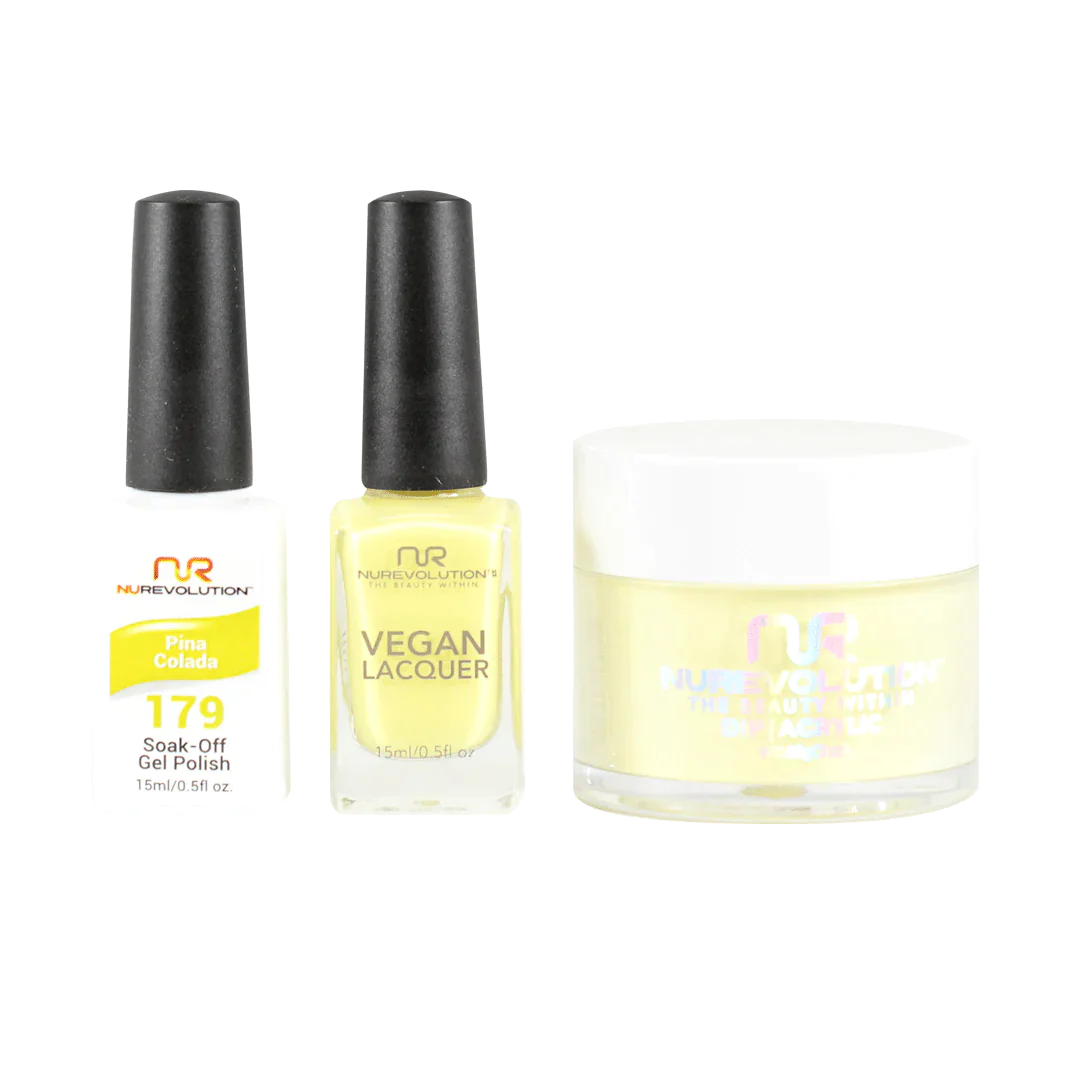 nail polish map trail-NuRevolution Trio set 179 Pina Colada