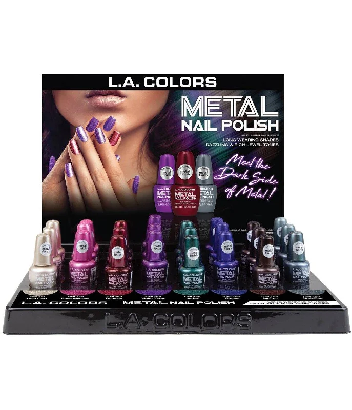 nail polish gust rainbow-LA Colors Dark Metal Nail Polish Set #CLAC439 (24PC)