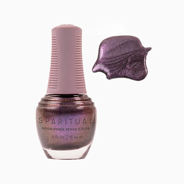 nail polish bowl rag-SpaRitual Nourishing Lacquer Polish - Moon Salutation - Lilac Silver Duo Chrome - 15ML