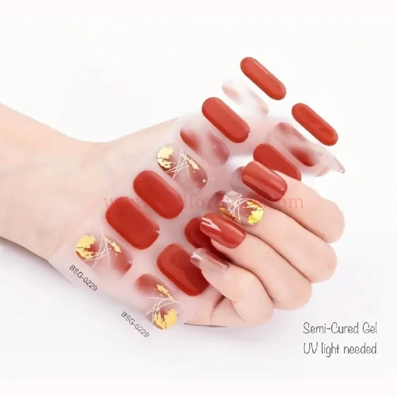 nail repair with myrrh oil-Land of Gold - Semi-Cured Gel Wraps (UV)