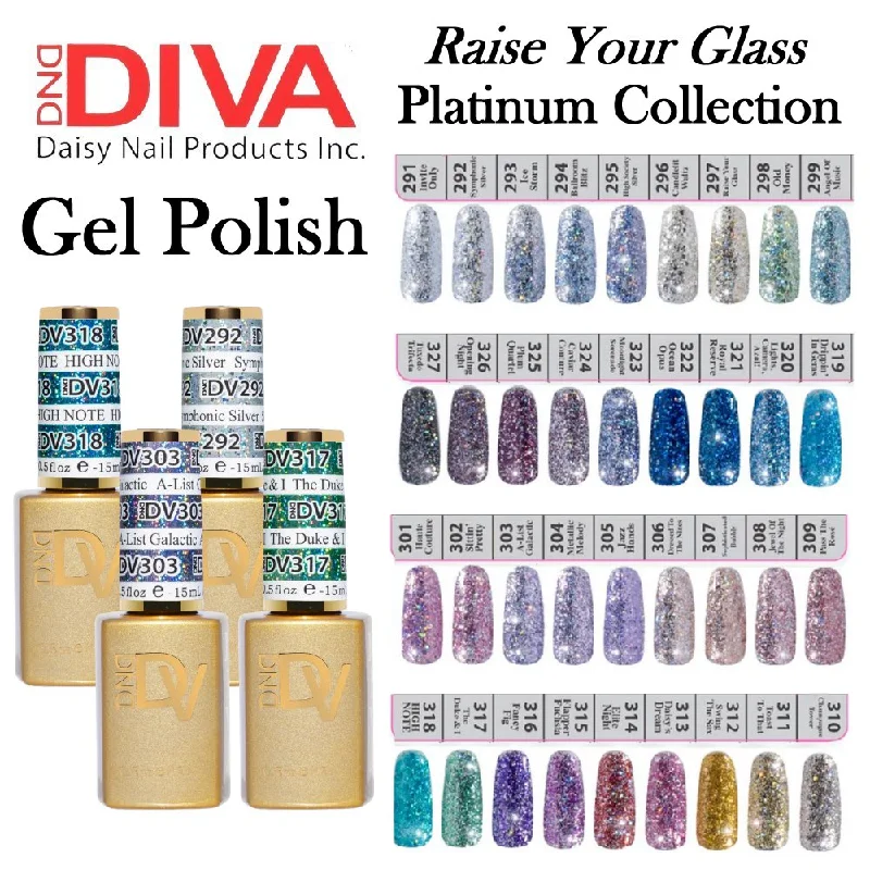 nail polish whirlpool bucket-DND DIVA Duo Matching Gel Polish & Nail Lacquer (#291 - #327) "Raise Your Glass"