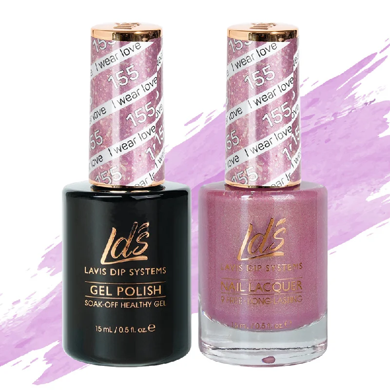 nail polish mix outline-LDS Gel Nail Polish Duo - 155 I Wear Love