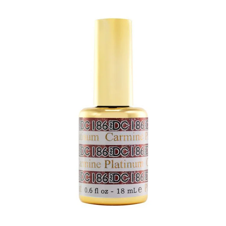 nail polish buff bolt-DND #186 DC Platinum Gel Polish (18ml) Carmine Platinum