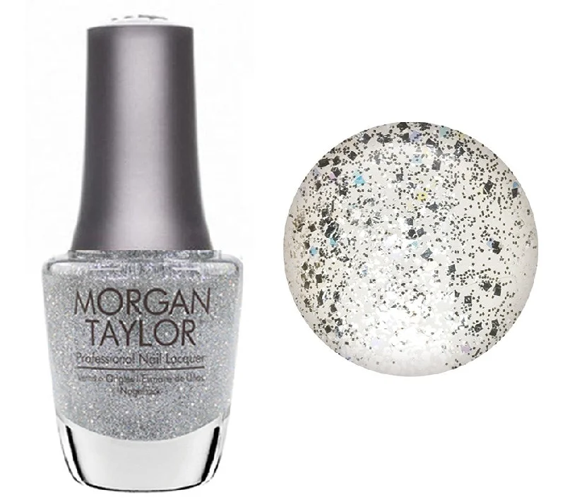 nail polish chisel saw-Morgan Taylor Lacquer Nail Polish - Water Field - Silver Holographic Glitter - 15ML