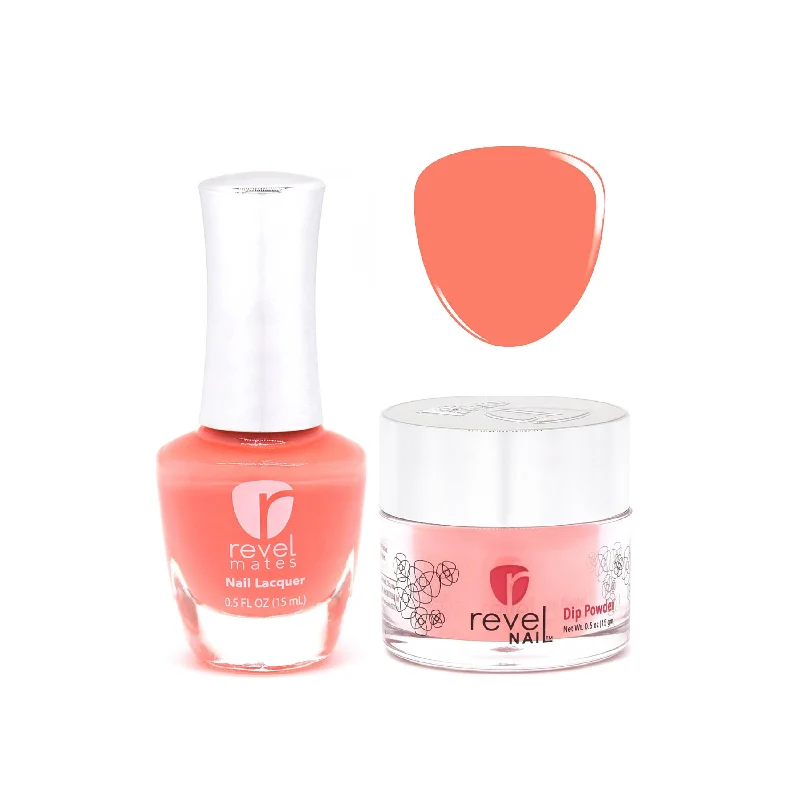 nail repair for nail repair toughness breakthroughs-D331 Nikki Peach Crème Nail Polish + Dip Powder Set