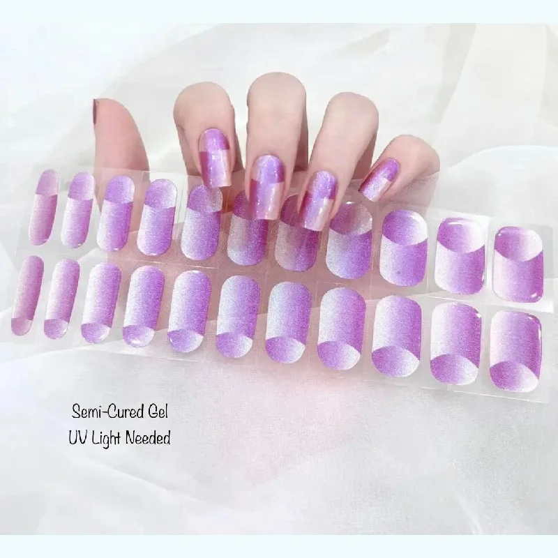 nail repair for nail repair strength tricks-Lilac 3D Illusion - Semi-Cured Gel Wraps (UV)