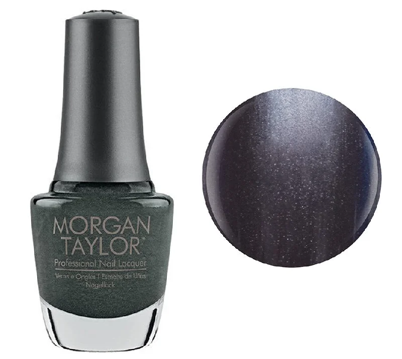 nail polish sun mist-Morgan Taylor Lacquer Nail Polish - Midnight Caller - Drak Gray Metallic - 15ML