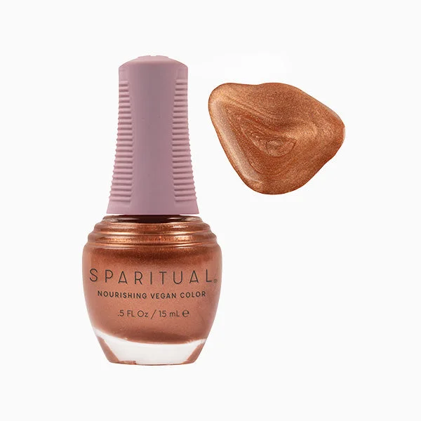 nail polish blaze glow-SpaRitual Nourishing Lacquer Polish - Vibrant Energy - Soft Copper Shimmer - 15ML