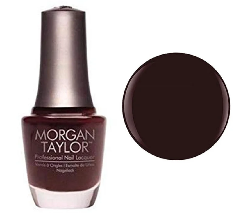 nail polish night downpour-Morgan Taylor Lacquer Nail Polish - Pumps Or Cowboy Boots? - Black Brown Creme - 15ML