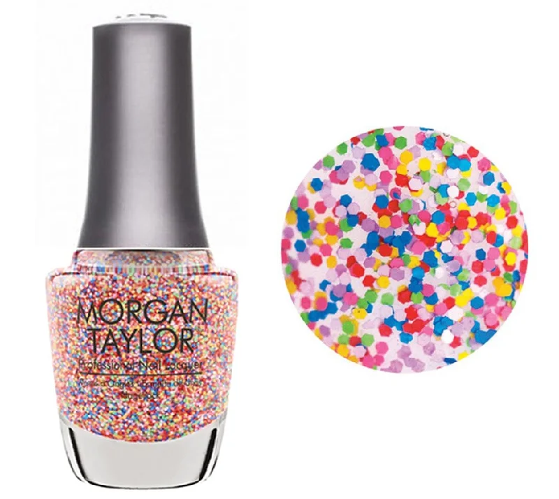 nail polish deck bush-Morgan Taylor Lacquer Nail Polish - Lots Of Dots - Mixed Rainbow Speckles - 15ML