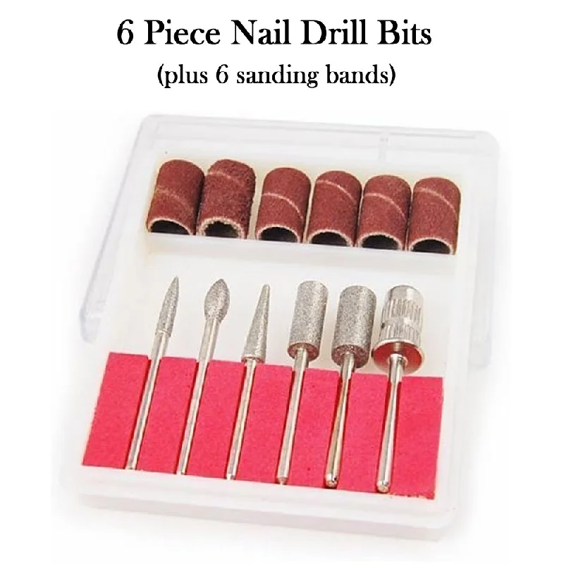 nail repair with lavender oil-6 Piece Nail Drill Bits plus 6 sanding bands