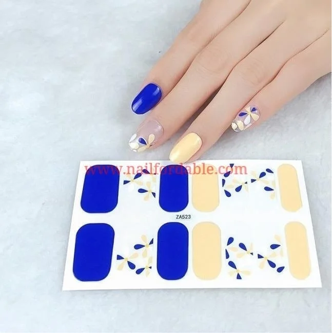 nail repair for nail repair growth discoveries-Flowers white and blue