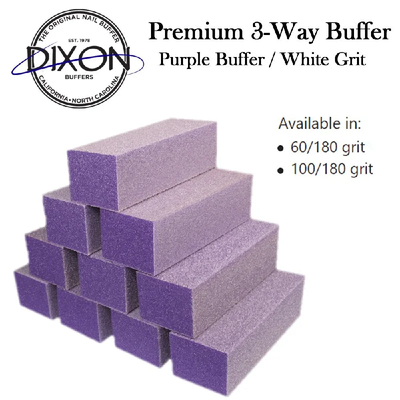 nail repair for nail repair toughness solutions-Dixon 3 Way Buffer - Purple with White Grit (60/180) (100/180)