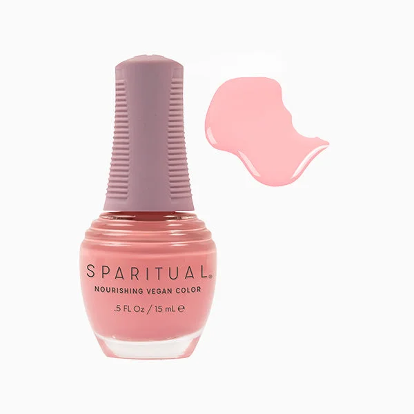 nail polish cloth wax-SpaRitual Nourishing Lacquer Polish - Kind Hearted - Pastel Coral Creme - 15ML