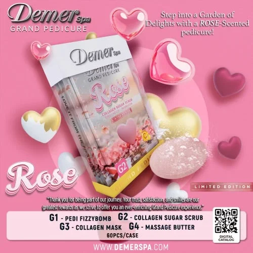 nail repair with nutmeg oil-DEMER DELUXE PEDICURE KIT ROSE